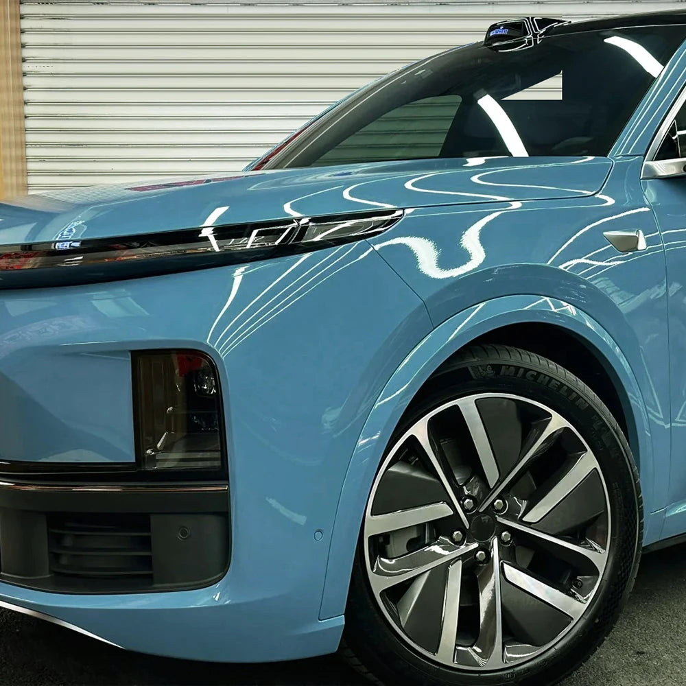 PET Smoke Rain Blue Car Vinyl Wrap Film Waterproof Scratch Resistant Stickers for Auto Motorcycle Body DIY Modification Decal