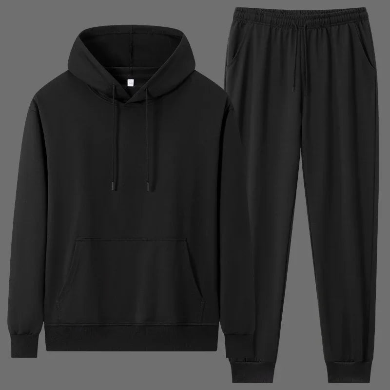 Men's Hoodie Sweatshirt Sets Plus Size 6XL 7XL 100-180kg 100% Cotton Autumn Winter Long Sleeve Sport Suits Big Size Men Clothing