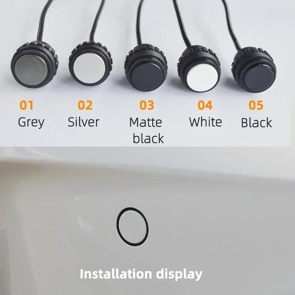 Plane Car Reverse Parking 16.5MM 8 Sensors Backup Radar Parktronic for Bumper Adjustable Depth Digital Display Obstacle Distance