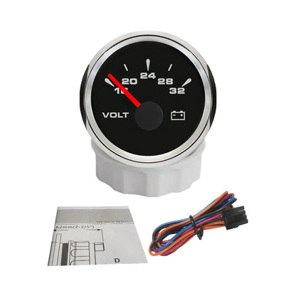 RHAXEL 2" 12V DC Voltmeter Volt Gauge 8-16V 16-32V 18-32V 9-32V with 8 Backlights for Car Boat Motor RV Truck