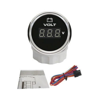 RHAXEL 2" 12V DC Voltmeter Volt Gauge 8-16V 16-32V 18-32V 9-32V with 8 Backlights for Car Boat Motor RV Truck