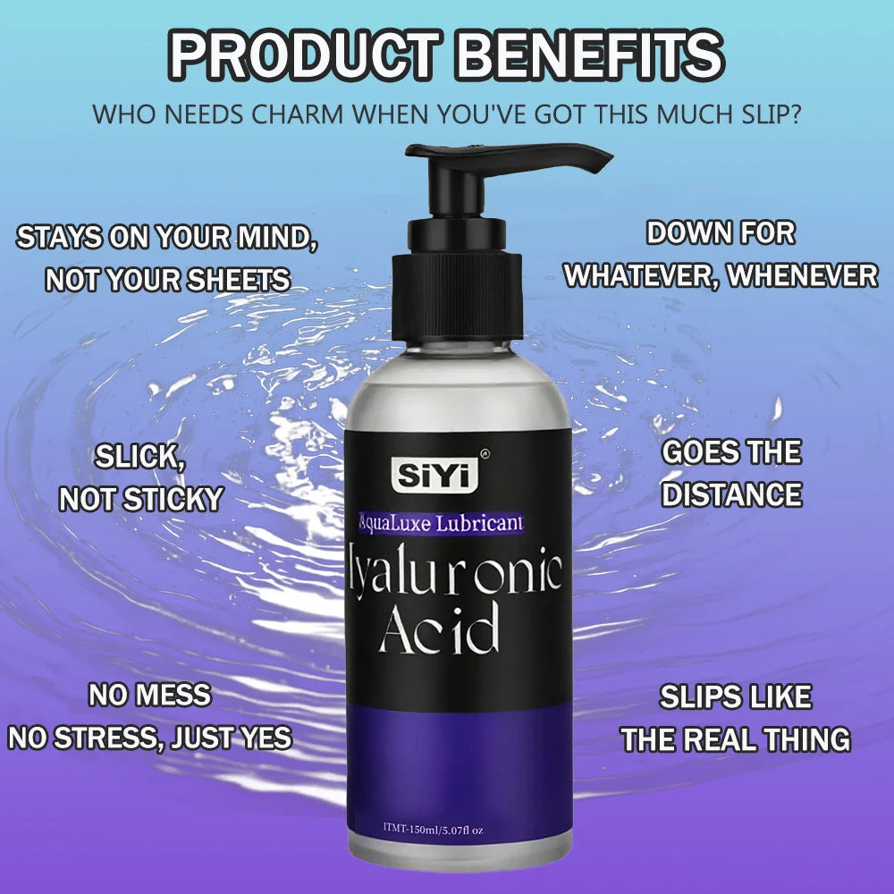 50ml/150ml Hyaluronic Acid Water-Based Lubricant – Non-Sticky, Condom-Safe, Gentle for Sensitive Skin for Couples Sex Lube