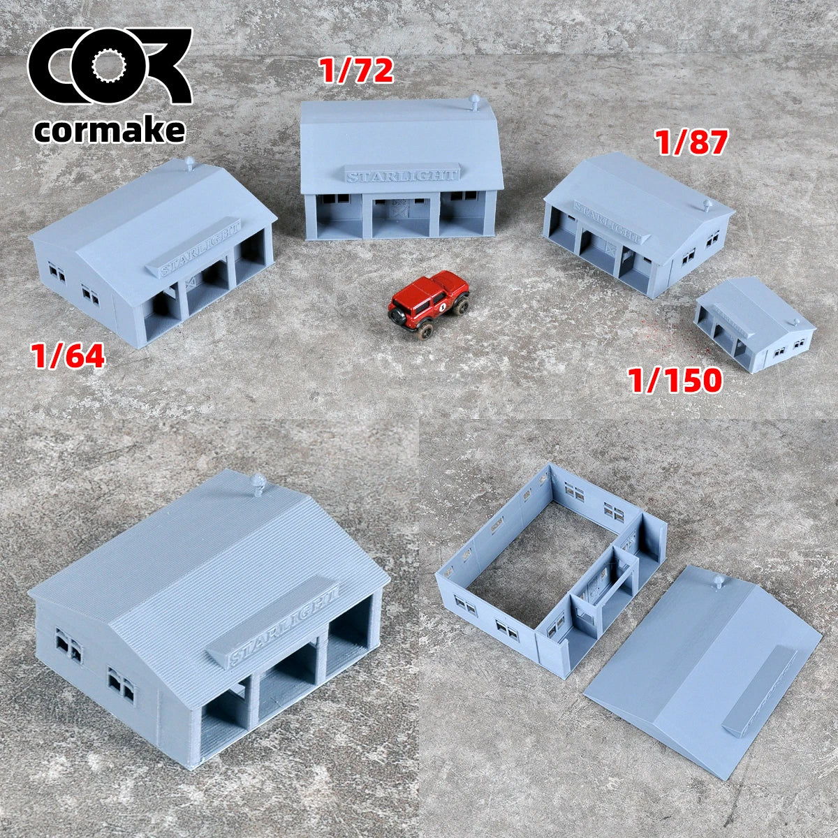 Assembly Architectural Model Cafe Coffee House Shop Building Railway Railroad Diorama Scale Model Kit HO O 1/64/72/87/150