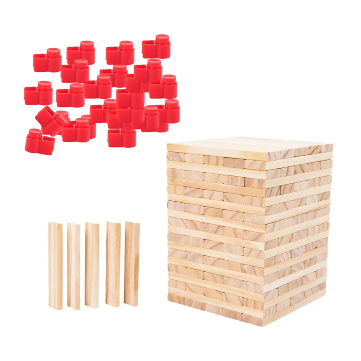 100 Pieces Wooden Blocks Stacking Game DIY Building Kits Montessori Toys for Birthday Gifts Holiday Boys Girls Ages 3-6 Kids