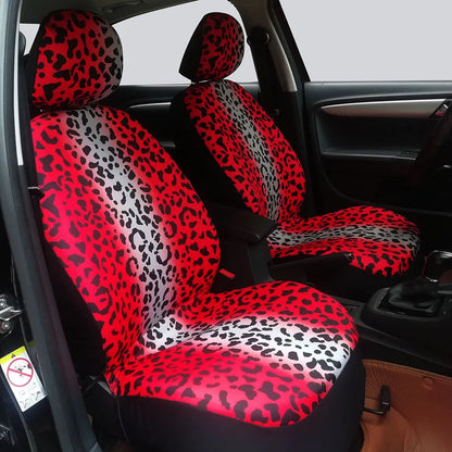 Fashion Leopard Print Car Seat Cover Full Surrounding  Four Seasons Universal Breathable Non-slip Cushion Cover Car Interior