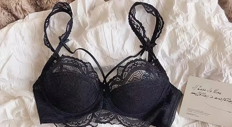 MOYISU Adjustable Lace Bralette for Small Chest Bra Set Removable Straps & Thin Padding Soft Wire Comfort Muslim Girls Underwear