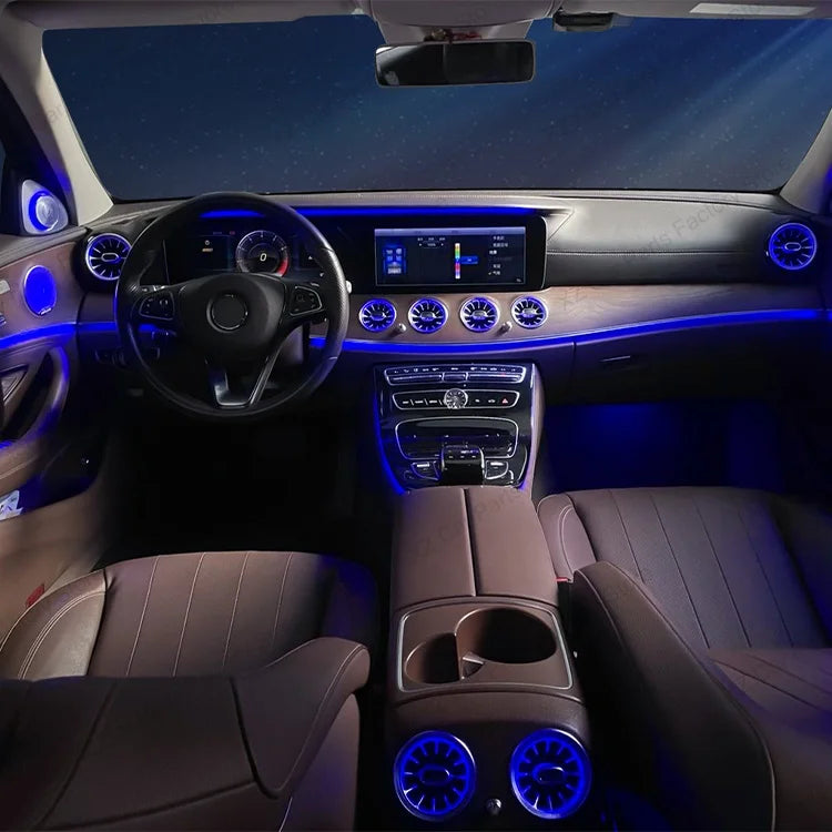For Mercedes Benz E-Class W213 2016-2021 Led 64 Colors Air Vents AMG E43 E53 3D Rotating Tweeter Speaker Interior Ambient Light