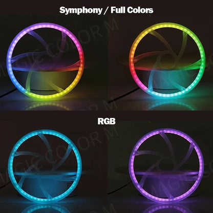 22 In 1 Car Ambient Lights RGB 64 Color Universal LED Interior Hidden Acrylic Strip Symphony Atmosphere Lamp APP Full Colors