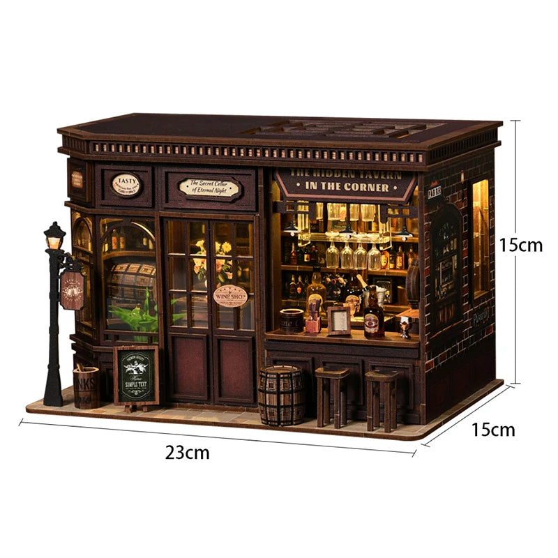 DIY 3D Puzzles Wooden Dollhouse Furniture Light Kit Doll House Casa Miniature Accessories Wooden Toys For Xmas Birthday Gift