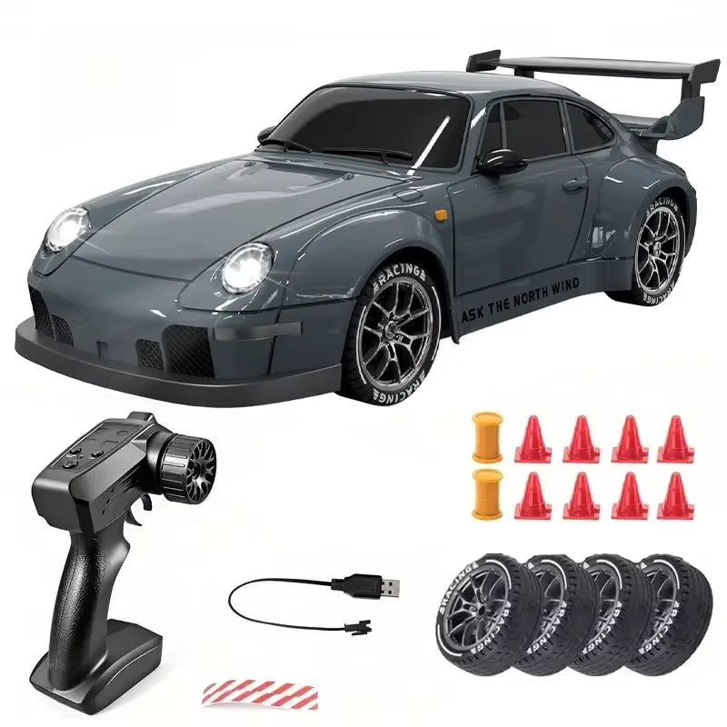 New 1/24 Full Scale 4WD 933 RC Drift Car Limited Edition 2.4Ghz Remote Control Race Car Simulated Sport Car Gift Toy Extra Tires