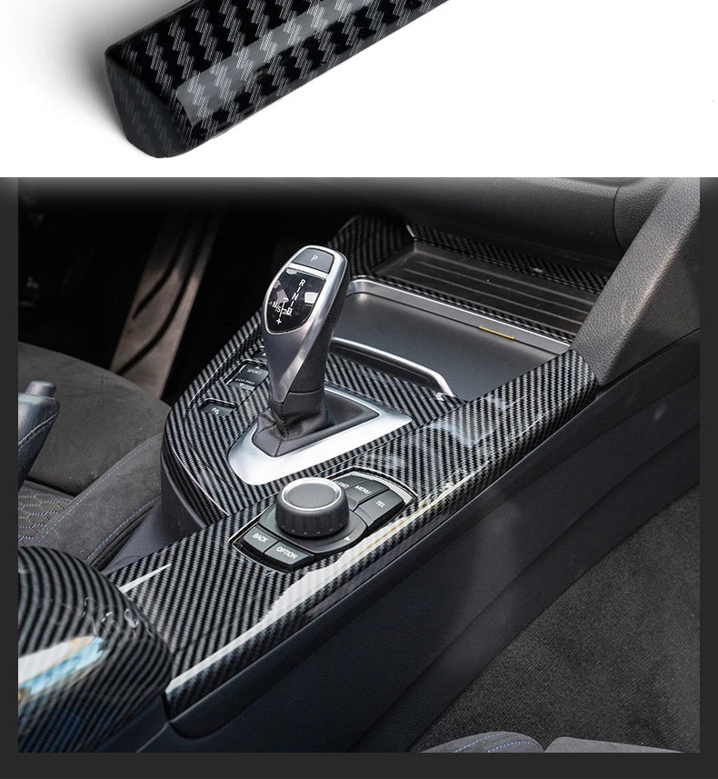 LHD Car Styling Carbon fiber Center Console Air outlet Panel Cover Trim Stickers frame For BMW F30 F31 F32 F34 F36 Accessories