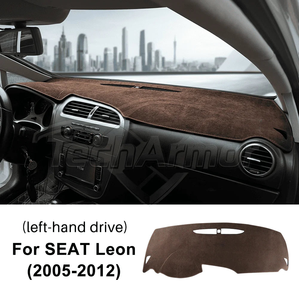 Flannel Car Dashboard Cover Pad For Seat Leon 2005-2012 Sunshade Protector Anti-UV Dash Mats Non-slip Auto Interior Accessories