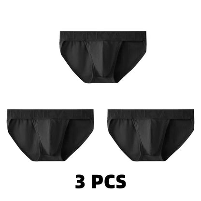 1/2/3 PCS Men's Underwear Mens Breathable Thread Modal Panties Breathable Skin Friendly Mid Rise High Fork Solid Color Briefs