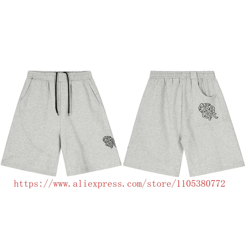 High Street Trendy Men's Mertre Denim Shorts Summer Loose Versatile Straight Leg Heavy Fabric Pants Stock