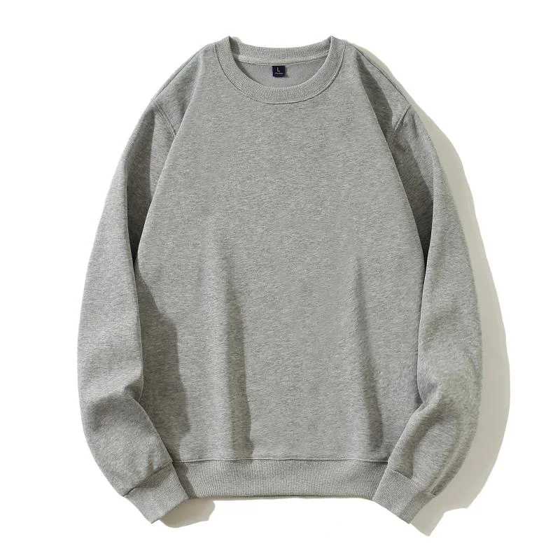 Fashion 100%Cotton Round Neck Sweater with fleece Custom Logo Printed Personal Group Brand Embroidery Design Men and Women thick