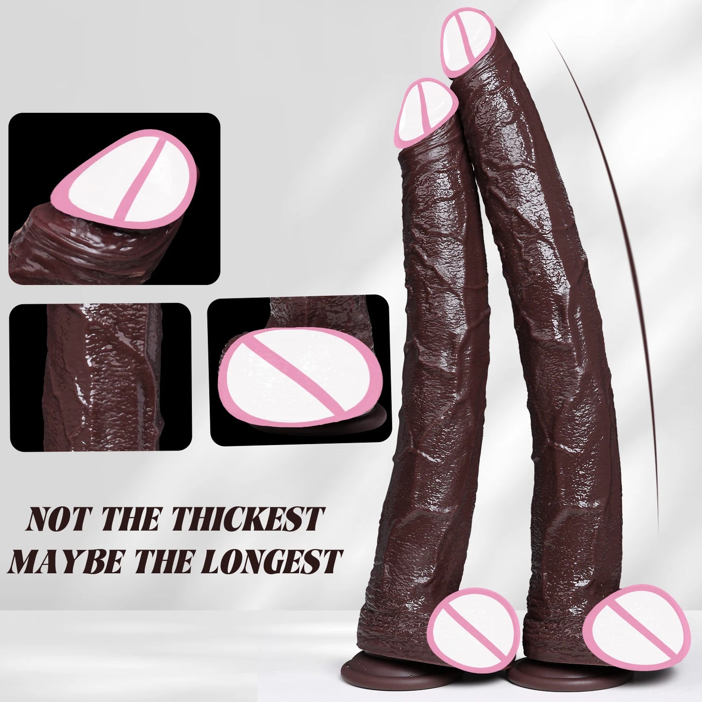ealistic Long dildo Black Anal Plug with Suction Cup Long Penis Butt Plug Sex Toy for men Women Phallus Anal Dilator Stimulatio