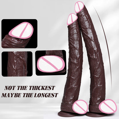 ealistic Long dildo Black Anal Plug with Suction Cup Long Penis Butt Plug Sex Toy for men Women Phallus Anal Dilator Stimulatio