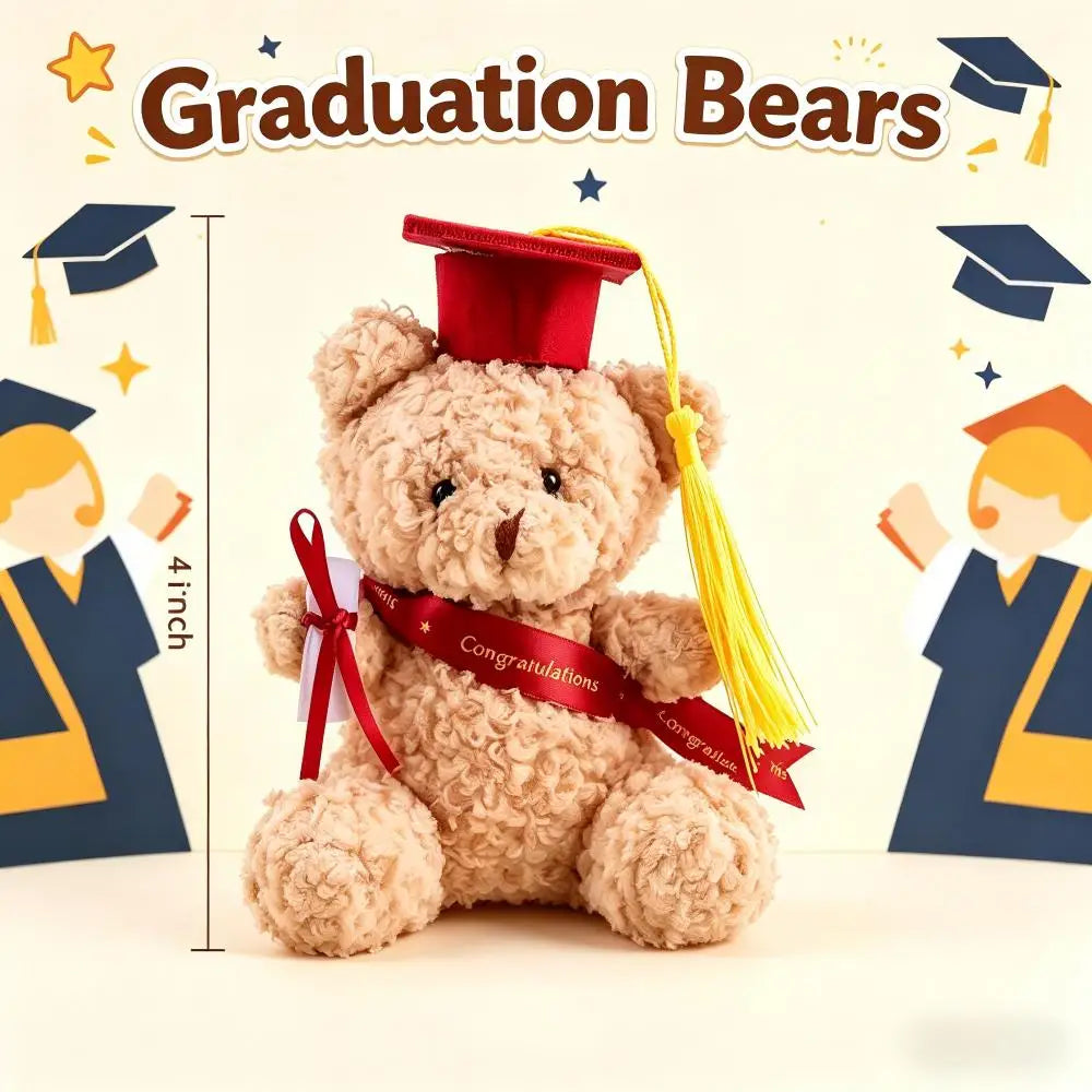 Mini Graduation Bears Bulk Small Graduation Stuffed Animals 4‘' Plush Bear with Diploma Class of 2026 Prom Party Decor Gifts
