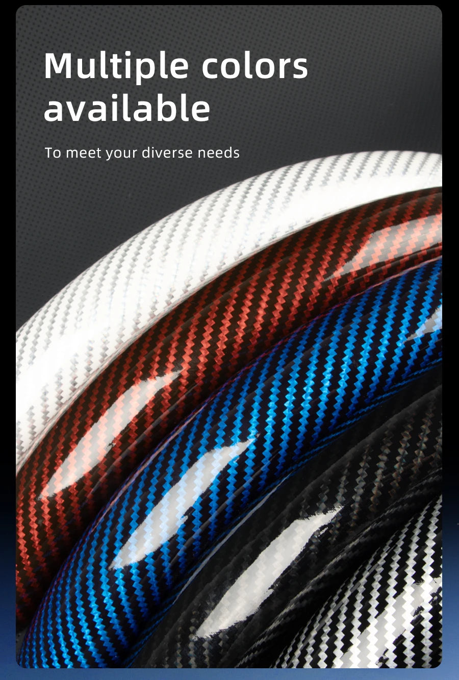 Suitable for Chery Carbon Fiber Texture Steering Wheel Cover with Segmented Quick-Release Design, Durable, for Models Such as Tiggo 2 3 4 7 8 9 Pro Max Csh Arrizo 6 Cross C5 J6 E5 Omoda 5 Gt Eq7