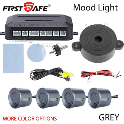 22mm Flat Sensor CVBS Vehicle Mounted Video Visual Parking Backup Radar Distance Alarm Universal Auto Safety Auxiliary Kit