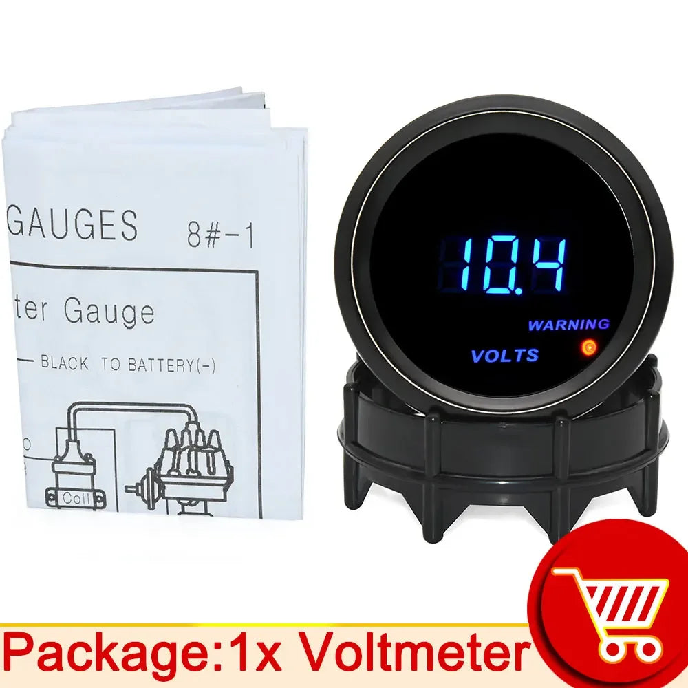 AD Digital Turbo Boost Gauge BAR PSI 52mm Car Water Temp Meter Oil Temp Oil Pressure Gauge Voltmeter Tachometer EGT Gauge Holder