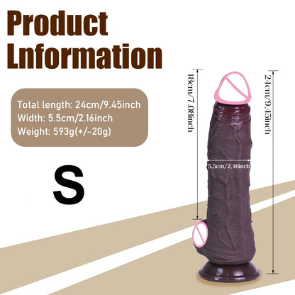 3 Sizes Realistic Soft Brown Dildo Huge Thick Fake Penis Double Silicone Cock Woman Man Masturbation Suction Cup Anal Sex Toys