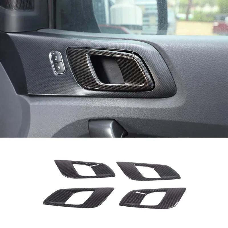 ABS Carbon Fiber For Ford Ranger Wildtrak 2015-2021 Car Center Control Shift Panel Steering Wheel Glass Lift Frame Sticker