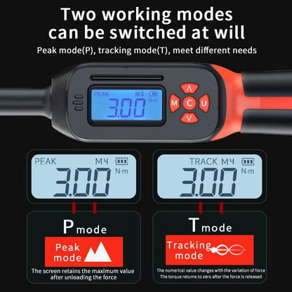 MOVECRAB Digital Torque Wrench 0.6-340N.m 2% Accuracy Preset & LED/Buzzer Alerts for Bike Motorcycles Automotive Mechanical Tool