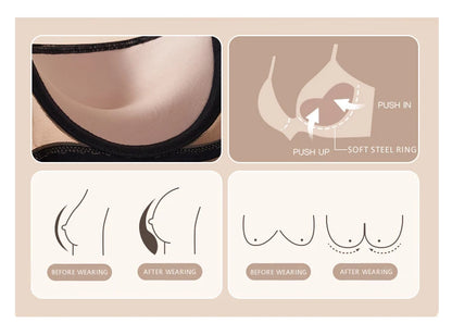 CINOON Sexy French Women's underwear Set Push-up Bra And Panty Sets Comfort Brassiere Adjustable Straps Gathered Lingerie Set
