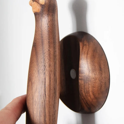 Cat Paw Black Walnut Wooden Cute Shoe Horn Professional Shoe Spoon Home Tools 35cm Flexible Handmade Shoehorn Useful Shoe Lifter