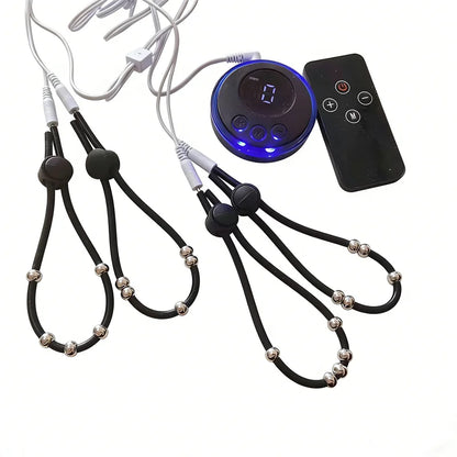 Silicone Cock Rings Male Penis Trainer Massage Male Testis Stimulation Remote Control 8 Modes Electric Shock Adult Toys for Men