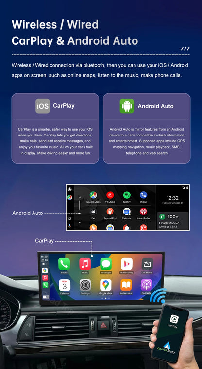 Road Top 12.3" Linux Screen For Audi A6 C6 A7 C7 2011-2018 with Wireless CarPlay Android Auto Airplay Car Radio Player