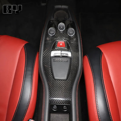 For Ferrari 458 2011-2016 black Real Carbon Fiber Car Gear Shift Window Control Panel Steering wheel Sticker Auto Accessories