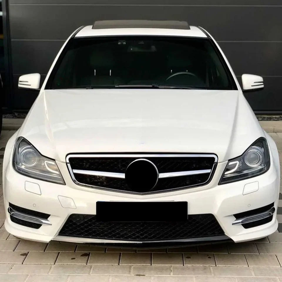 XVIP AMG Style Front Bumper Grille For Mercedes Benz C-Class W204 2008-2014 C180 C200 C350 S204 Glossy Black GTR Style Grille