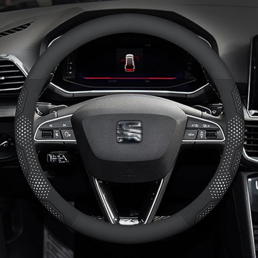 Compatible with Seat Leon, Ibiza, Arona, Octavia, Ateca steering wheel cover/accessory/protector.