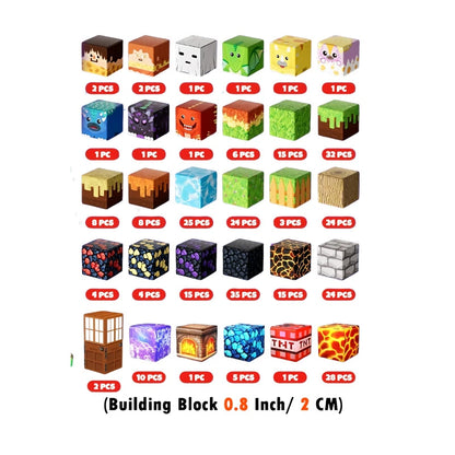 Magnetic Building Blocks Mine World Magnet Cube for Stacking Construction Set Educate Sensory Toys Kids Boys Girls 150PCS