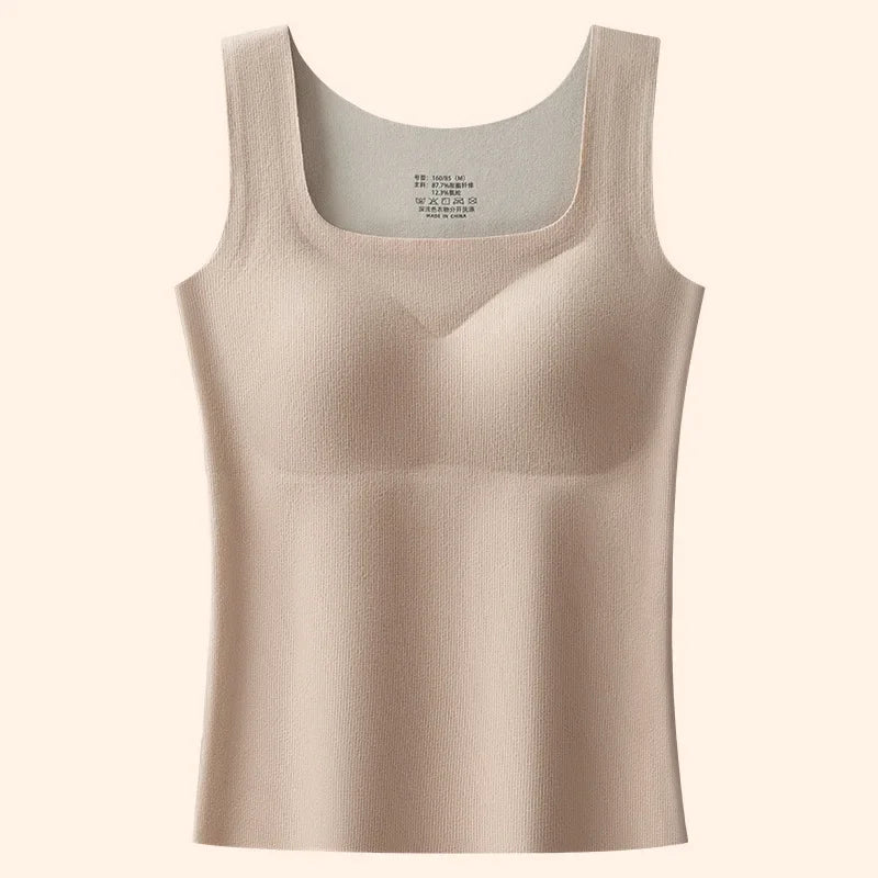 M-2XL For 40-75kg German Velvet Thermal Tank Top Women With Chest Pad Autumn and Winter Thickened Seamless Underwear