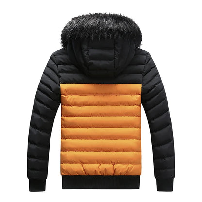 Male Winter Parkas Hooded Removable New Color Blocked Jacket Down Jacket Men High Quality Casual Thick Warm Down Jacket Coat
