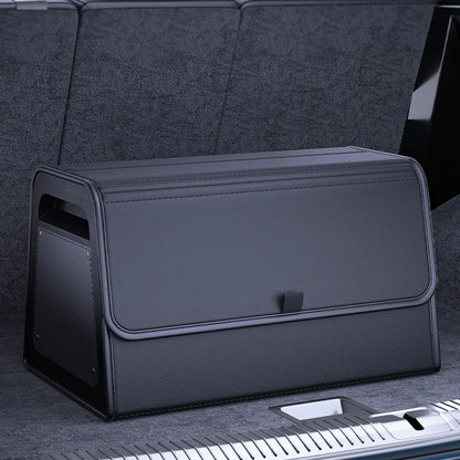 Car Trunk Organizer with 4-Point Magnetic Closure – PU Leather, Reinforced ABS Frame, Fits SUV, Sedan, and Home Use