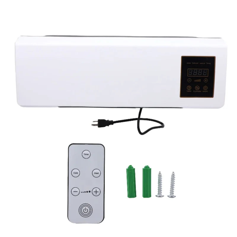 1800W Wall Air Conditioner Heating Cooling Multi Speed Remote Controlled Mounted Unit For Home Use