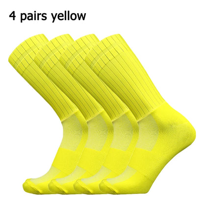 4 Pairs/Set Anti Slip Silicone Summer Socks Mixed Color Cycling Socks for Men and Women Cycling Sports Running Socks