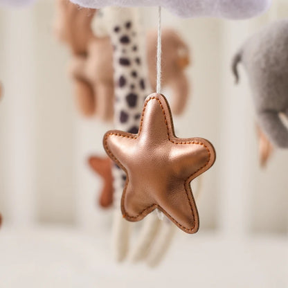 Baby Mobile Crib Bed Bell Musical Rattles Toys Soft Felt Cartoon Animal for Infants Nursery Mobiles Forest Animals Crib Toys