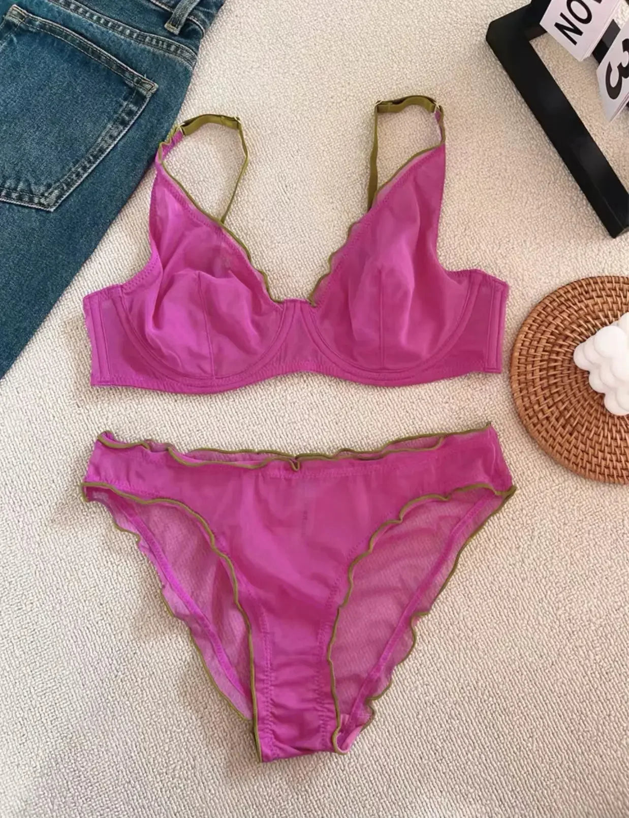 Full Coverage Minimiser Bra for Large Bust, Ultra Thin Seamless Wireless Lift & Support Anti Sag Set BANERDANNI S-2XL 32-40 ABC
