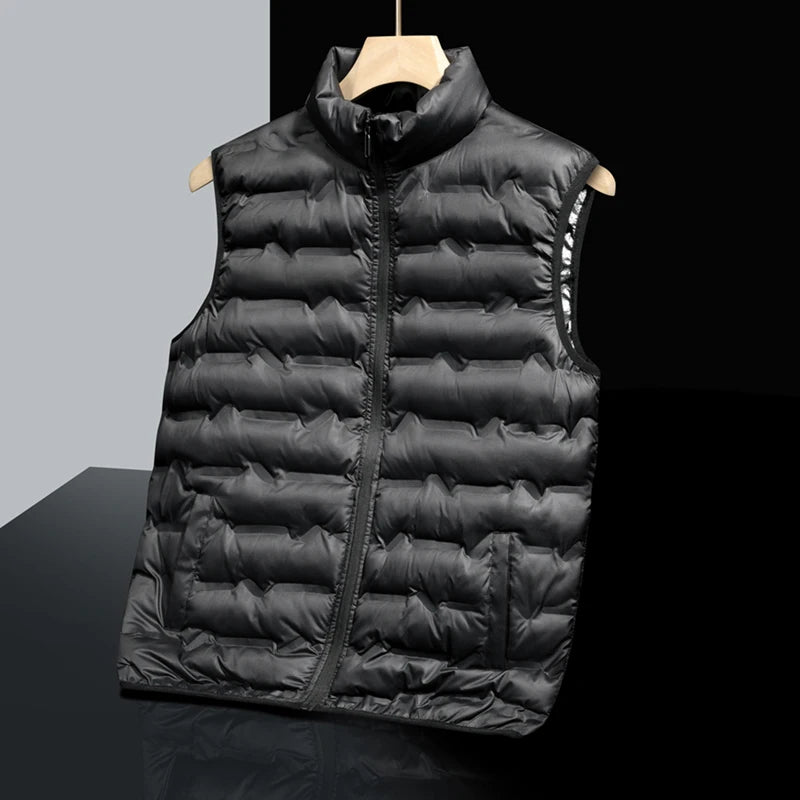 8XL Men Winter Brand Warm Vest Jacket Autumn Lightweight Outwear Vests Waistcoat Men Outfits Fashion Sleeveless Jacket Vest Male