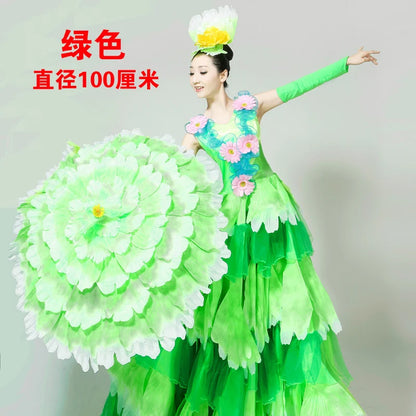 Dance Art Elegant Peony Flower Umbrella Fiber Umbrella Opening Dance Stage Performance Costume Props National Costume Stage Wear