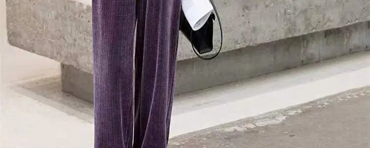 Fashionable Corduroy Set Women's Autumn Winter New Style Elegant Lady Fragrance Wind Coat Wide Leg Pants Two Piece Suit