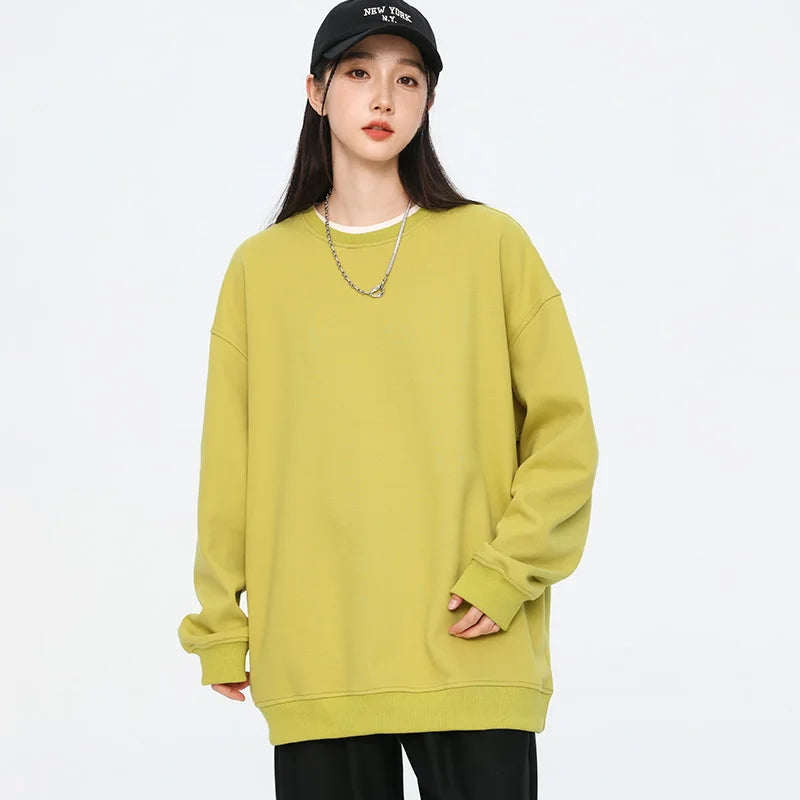 Autumn Oversized Purple Sweatshirts for Women Casual Streetwear Hoodies Women 2024 Female Long Sleeve Crewneck Pullovers Tops