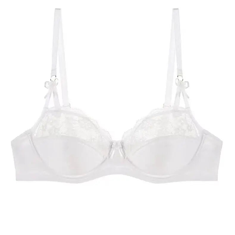 Thin Lace French Bra Set Women Minimizer Push Up Anti-Sagging Back Smoothing Side Support Comfort Sexy Daily Lingerie S-XL 32-38