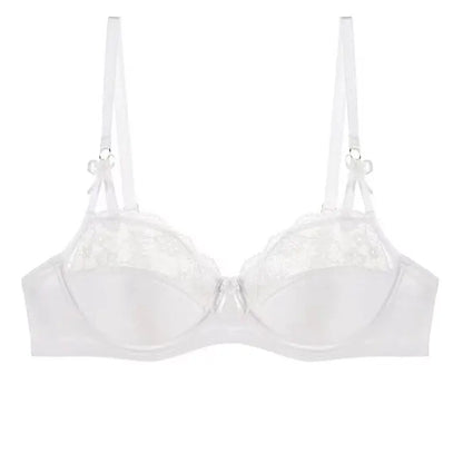 Thin Lace French Bra Set Women Minimizer Push Up Anti-Sagging Back Smoothing Side Support Comfort Sexy Daily Lingerie S-XL 32-38