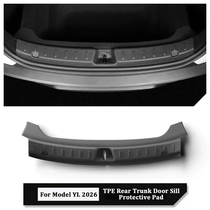 Front Rear Trunk Mat For Tesla Model YL Six Seat TPE Seat Backrest Anti-Kick Mat Trunk Tailgate Pad All-Weather Cargo Liner Pads
